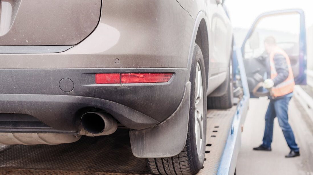 towing vehicle closeup